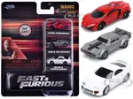 "Fast &amp; Furious" Movie 3 piece Set Series 4 "Nano Hollywood Rides" Series Diecast Model Cars by Jada