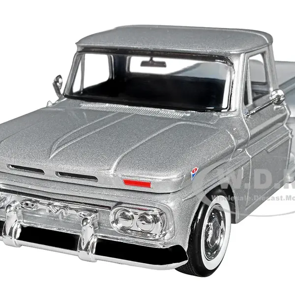 1966 GMC C1000 Fenderside Pickup Truck Silver Metallic "Timeless Legends" Series 1/24 Diecast Model Car by Motormax