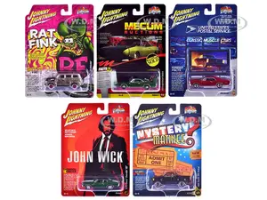 Pop Culture 2024 Set of 6 Cars Release 1 1/64 Diecast Model Cars by Johnny Lightning
