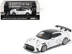 Nissan GT-R (R35) "Top Secret" RHD (Right Hand Drive) White with Black Top "Tokyo Auto Salon 2021" 1/64 Diecast Model Car by Inno Models