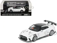 Nissan GT-R (R35) "Top Secret" RHD (Right Hand Drive) White with Black Top "Tokyo Auto Salon 2021" 1/64 Diecast Model Car by Inno Models
