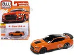2021 Ford Mustang Shelby GT500 Carbon Fiber Track Pack Twister Orange with Black Top "Modern Muscle" Series 1/64 Diecast Model Car by Auto World