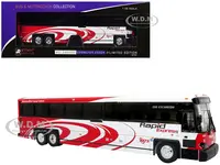 MCI D4500CT Commuter Coach Bus "San Diego MTS Rapid Express" White and Red "The Bus &amp; Motorcoach Collection" Limited Edition to 504 pieces Worldw