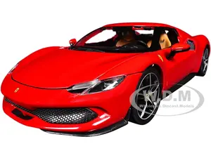 Ferrari 296 GTB Red "Race  Play" Series 1/18 Diecast Model Car by Bburago