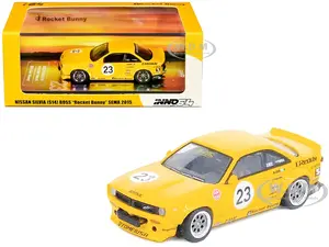 Nissan Silvia (S14) Boss RHD (Right Hand Drive) 23 Yellow "Rocket Bunny - SEMA (Specialty Equipment Market Association) Show 2015" 1/64 Diecast Model