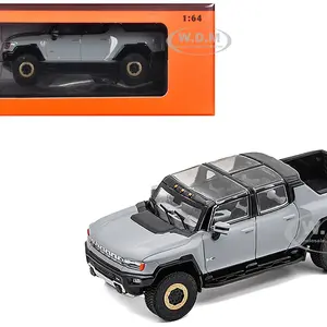 2022 GMC Hummer EV Pickup Truck Gray 1/64 Diecast Model Car by GCD
