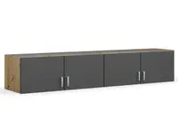 Skriňový nástavec Bremen, 181 cm, dub artisan/tmavo šedý%