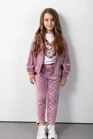 Dětské bavlněné tepláky Coccodrillo růžová barva, CRAFT PUNK GIRL KIDS