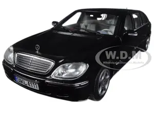 2000 Mercedes S 600 Pullman Limousine Black 1/18 Diecast Model Car by Sun Star