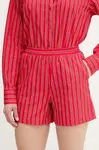 Bavlněné šortky Silvian Heach TAIR dámské, růžová barva, high waist, GPP25445SH