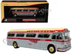 1959 GM PD4104 Motorcoach Bus "Continental Trailways" Silver and Cream with Red Stripes "Vintage Bus &amp; Motorcoach Collection" Limited Edition 1/8