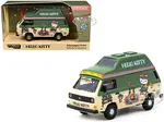 Volkswagen T3 Van "Hello Kitty Camping" Green and Beige with Graphics "Collab64" Series 1/64 Diecast Model Car by Schuco &amp; Tarmac Works