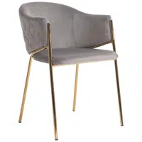 Ambia Home ŽIDLE S PODRUČKAMI, samet, šedá, barvy zlata