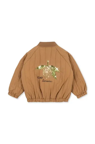 Bunda Konges Sløjd JUNO SEQUIN BOMBER JACKET hnědá barva, KS103490