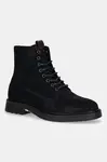 Semišové boty Tommy Hilfiger COMFORT LWT SDE BOOT pánské, tmavomodrá barva, FM0FM05594