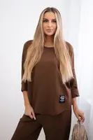 Kesi Włoski Souprava Punto Milano Winter tepláky + kalhot hnědý