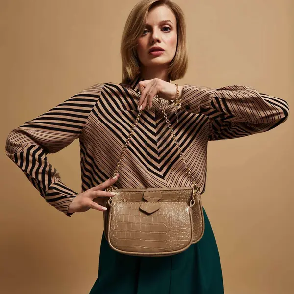 Marisse Dark Beige Shoulder Bag