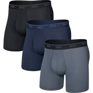 SAXX QUEST QUICK-DRY MESH BOXER BRIEF FLY 3PK Pánske boxerky, čierna, veľkosť