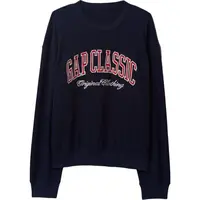 GAP CLASSIC LOGO CREW Pánská mikina, tmavě modrá, velikost