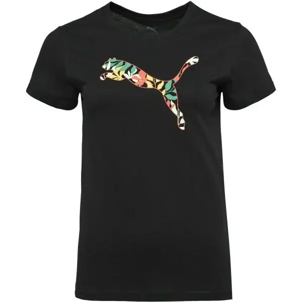 Puma GRAPHICS FLORAL CAT LOO TEE Dámské triko, černá, velikost
