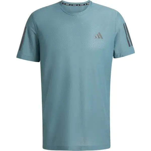 adidas OWN THE RUN TEE Pánske bežecké tričko, tmavo zelená, veľkosť