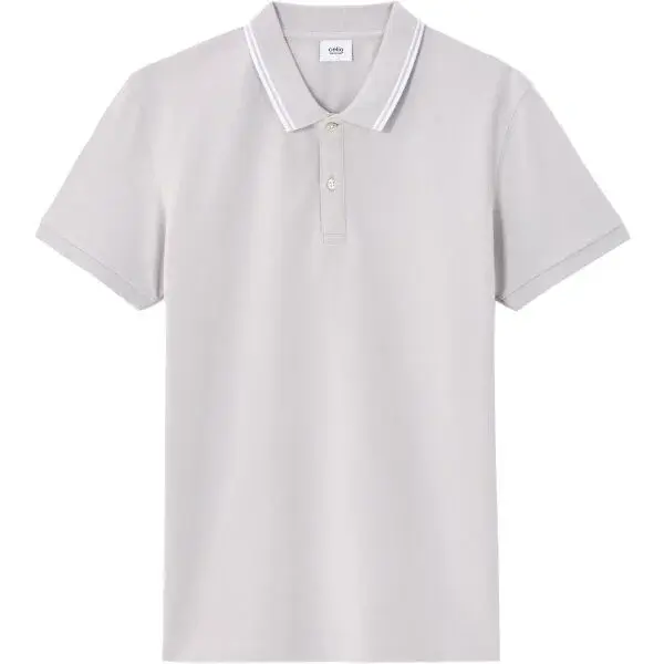 CELIO LEPRIME Pánské triko s límečkem, šedá, velikost