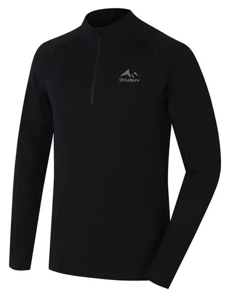 Husky  Merow zips M black, S Merino termoprádlo tričko