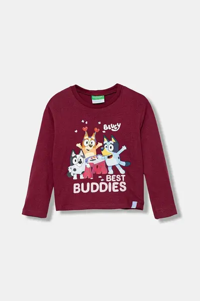 Dětské bavlněné tričko s dlouhým rukávem United Colors of Benetton