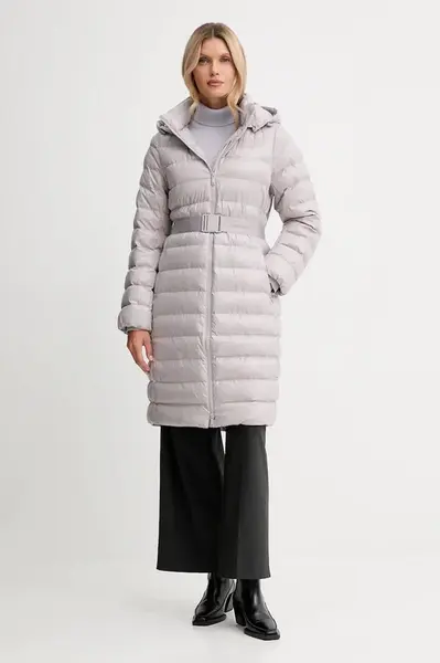 Bunda Calvin Klein šedá barva, zimní, LV044D543G