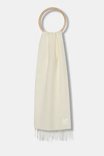 Vlněná šála HUGO černá barva, hladká, 50517683