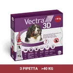 Vectra 3D kvapky pre psov 3 x 8,0 ml pipety pre veľkých psov (>40 kg, červená)
