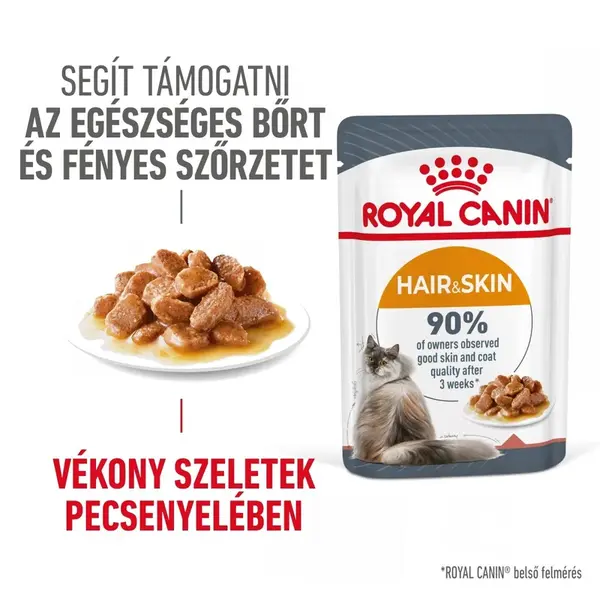 Royal Canin Hair & Skin Care - vlhké krmivo v omáčce pro dospělé kočky pro lepší srst a zdravou kůži 12 x 85 g
