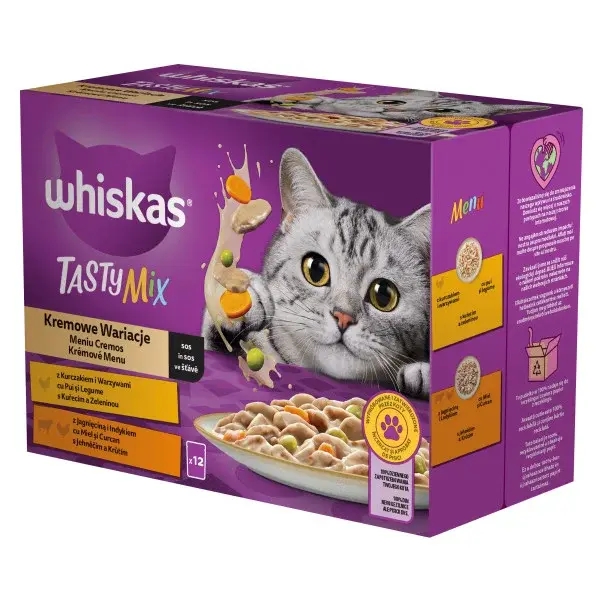 Whiskas Tasty Mix Creamy Creations zmiešaný výber v kapsičkách 12 x 85 g