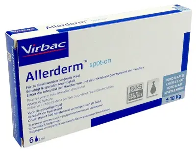 Virbac Allerderm Spot-On pre psov a mačky do 10 kg 6 x 2 ml