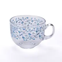 Jumbo skleněný hrnek MODRÉ KVĚTY 500 ml