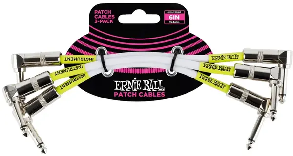 Ernie Ball 6" Patch Cable White - 3 Pack