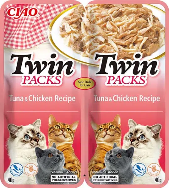 Inaba Cat Ciao Twin Packs želé krmivo pre mačky - kura, tuniak 2 x 40 g