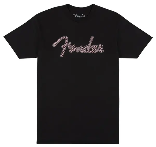 Fender Spaghetti Logo Wavy Checker Tee Pink L