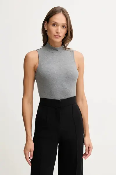 Top United Colors of Benetton šedá barva, s pologolfem, 3P2Y3M06Y