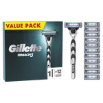 GILLETTE Mach3 Pánský holicí strojek, 1 holicí strojek Gillette, 12 náhradních holicích hlavic