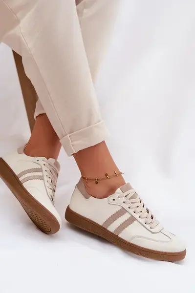 Dámske kožené nízke tenisky Zazoo N1068 béžové