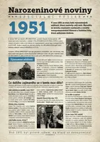 Narozeninové noviny 1951 s vlastní fotografií a textem, S textem