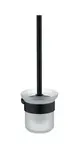 Novaservis Ferro Nostris - WC štětka nástěnná s držákem, matné sklo/černá ANS14BL