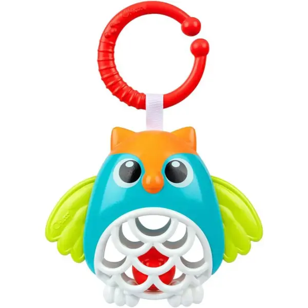 Chicco Owl Rattle kontrastní závěsná hračka s chrastítkem 1 ks