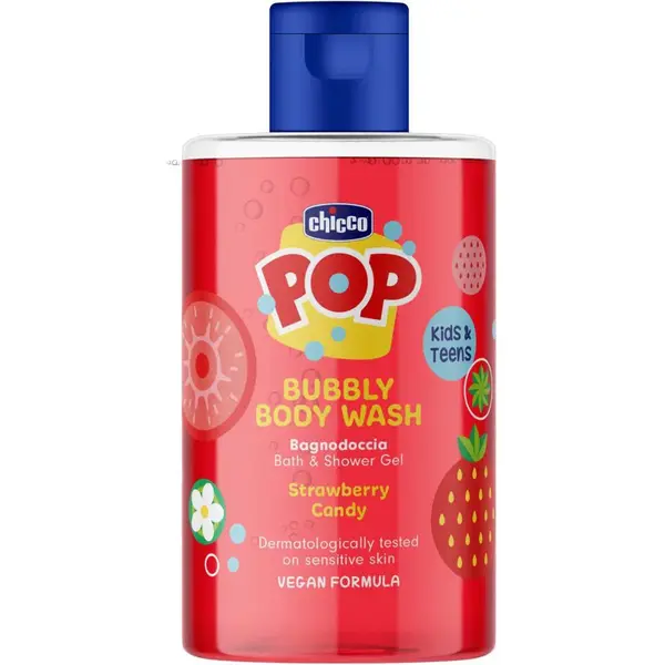 Chicco Pop Bubbly Body Wash sprchový a koupelový gel pro děti Strawberry Candy 300 ml