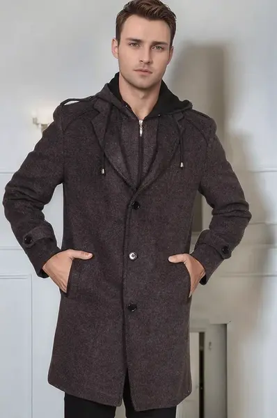 Pánský kabát Dewberry vzorovaný antracit