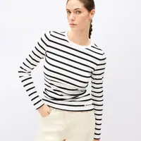 Tričko Armedangels Maywaa Stripes 307 white-black