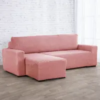 Super strečové potahy NIAGARA korálová sedačka s otomanem vlevo (š. 210 - 320 cm)