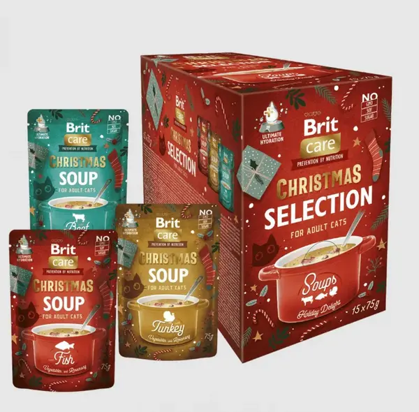 Brit Care Cat Christmas Selection Soups - výber vianočných polievok pre mačky 15 x 75 g