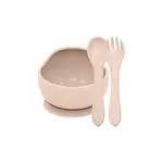 Petite&Mars Set jídelní silikonový TAKE&MATCH 2 ks miska + příbor Desert Sand 6m+